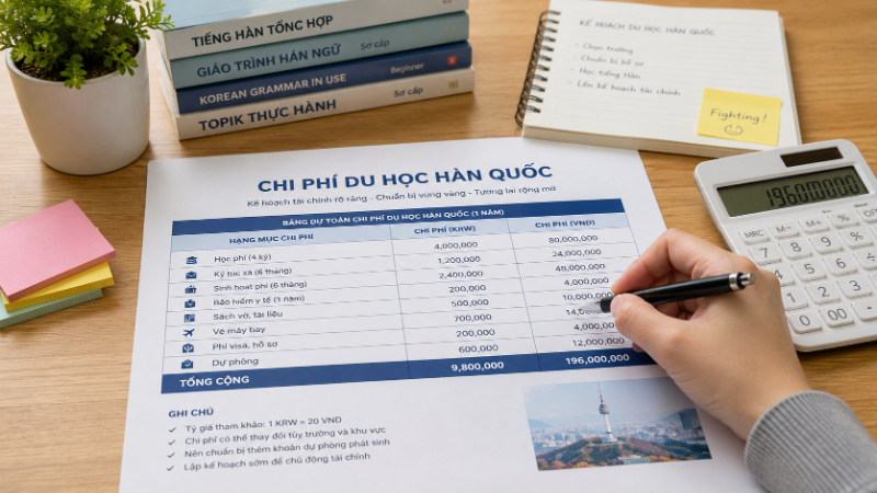 Chi phí du học Hàn